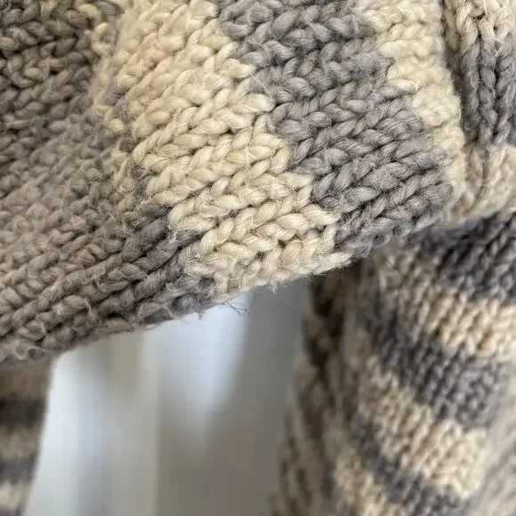 Wol Hide Loose Cardigan in 100% Organic Cotton Smoky Quartz Gray Beige S / M - Picture 10 of 10